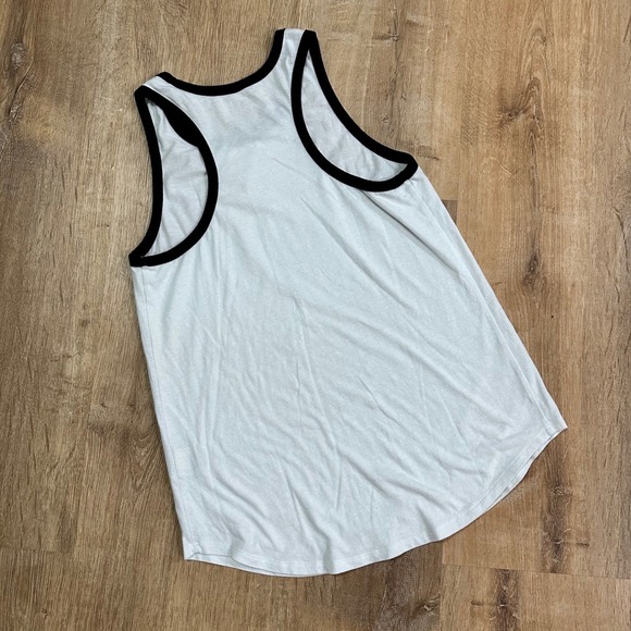 VICTORIA'S SECRET | Woman's PINK White Black Trim Sleeveless Racerback Tank, XS - Picture 2 of 5